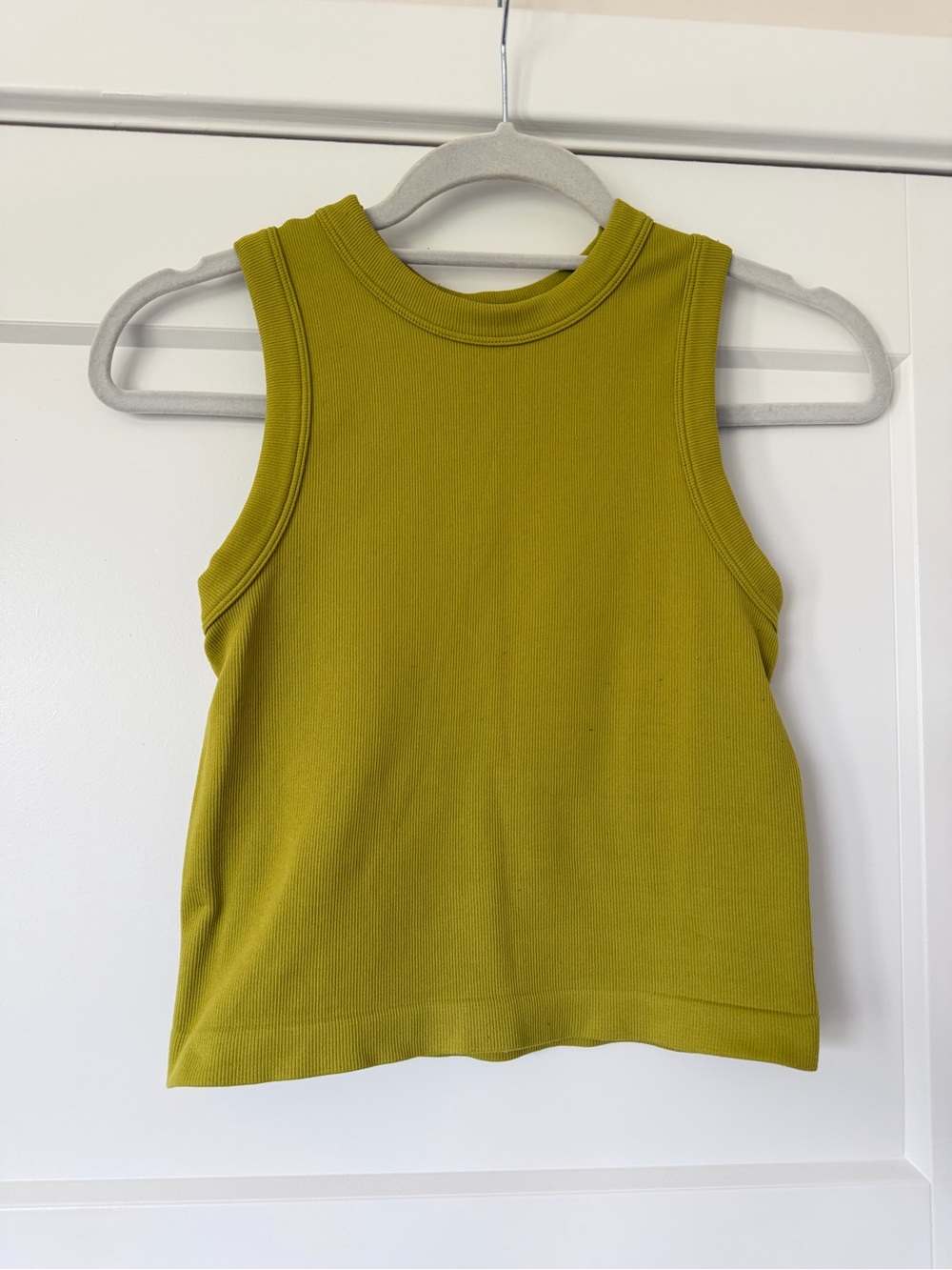 Sleeveless Ribbed Crop Top in Olive
